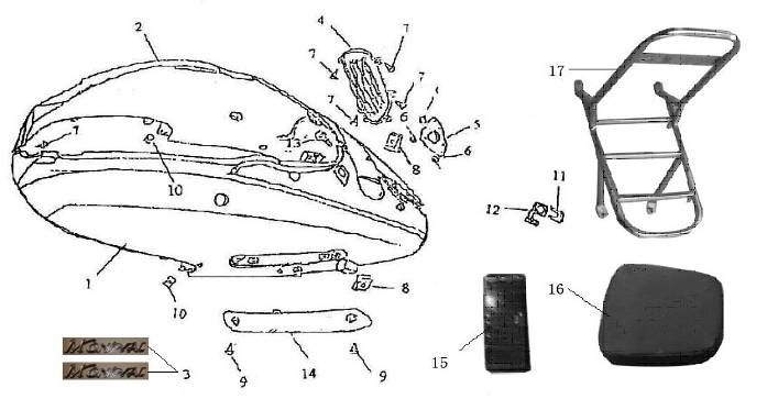 Hintere Abdeckung Turbo RG50 125cc