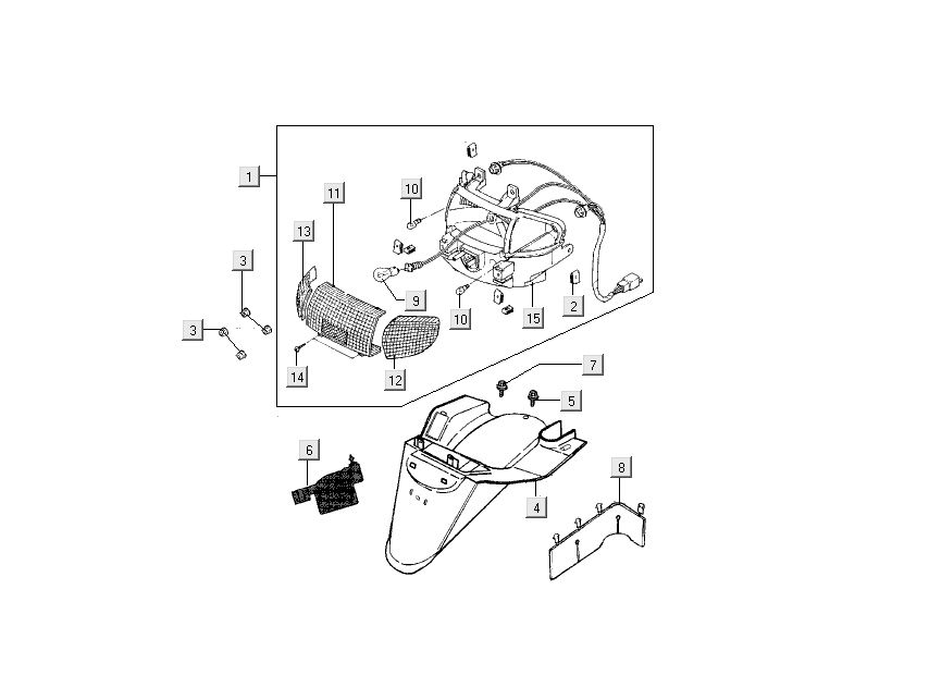 Rücklichthaube Kymco Dink LC 2-Takt silber