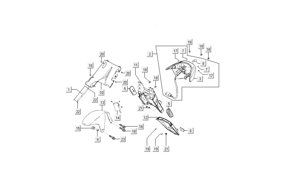 Rücklichtblende Kymco Super9 AC 2-Takt nm rot