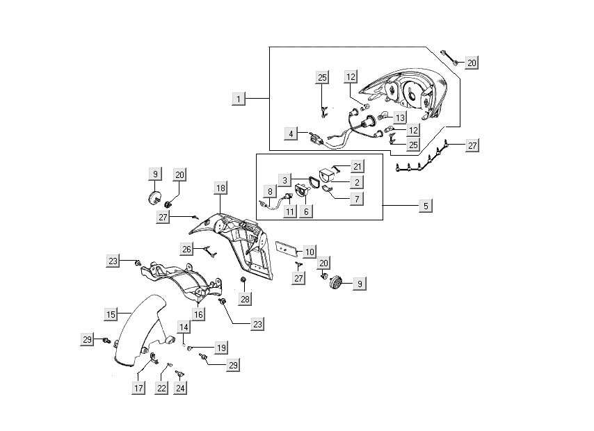 Rücklichthauben Kymco People S 4-Takt weiß