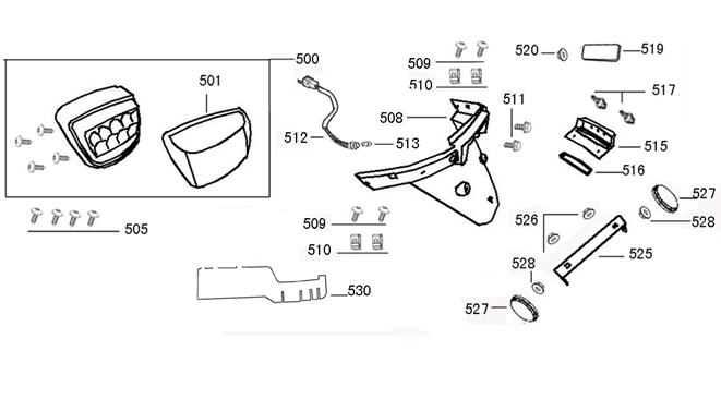 Rücklichtkappe Benda Benson hellblau metallic