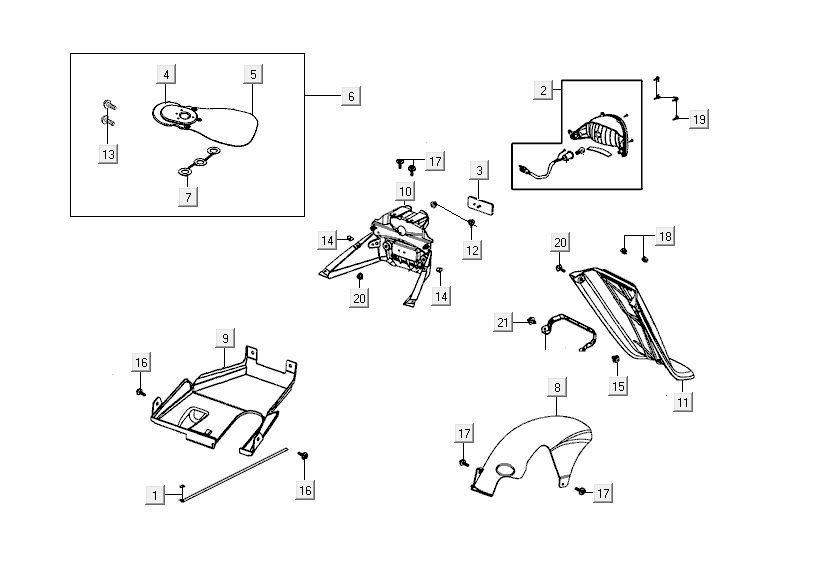 Rücklicht Kotflügel Kymco Agility FR 12