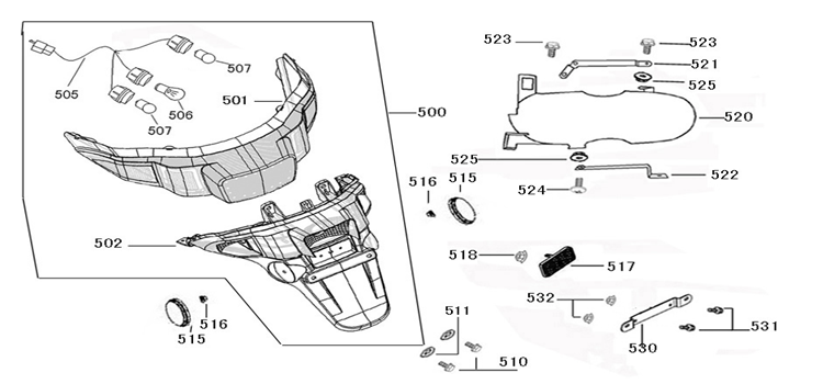 Kotflügel Rücklicht Neco Lola rot weiß