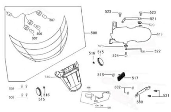 Rücklicht Berini Sprint flach anthrazit