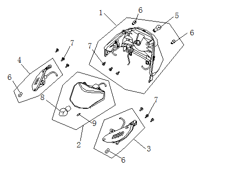 Rücklicht China Ape50 braun