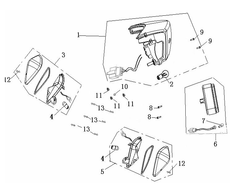 Rücklicht Generic Ideo schwarz 2010 2-Takt