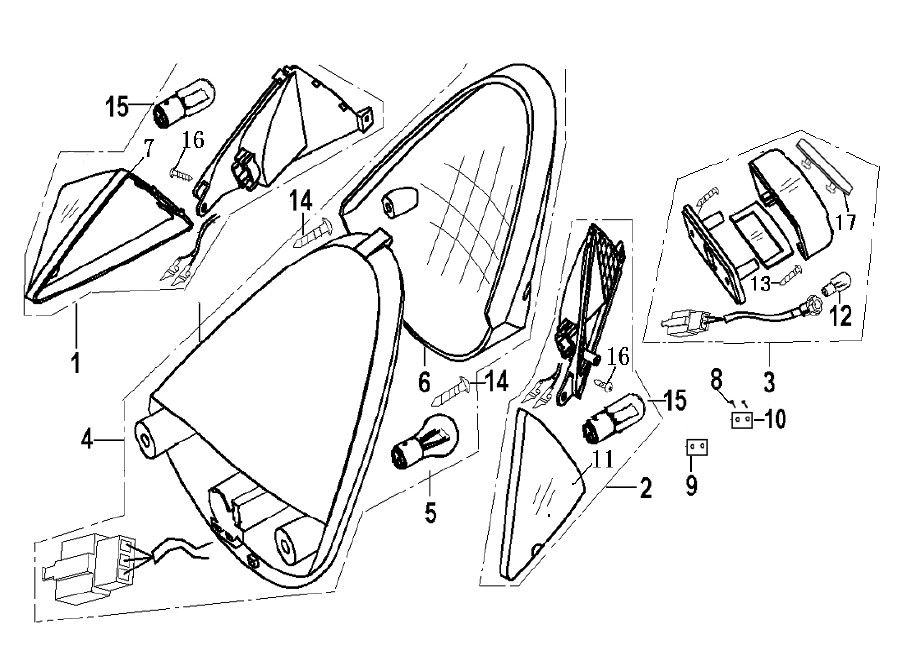Rücklicht Generic Xor schwarz 2006 2-Takt