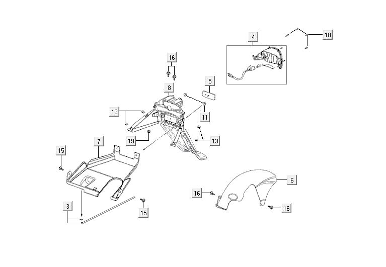 Rücklicht Kymco Agility 10' 4-Takt sportliches Rot