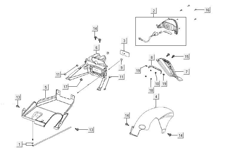 Rücklicht Kymco Agility 12 4-Takt 125 blau
