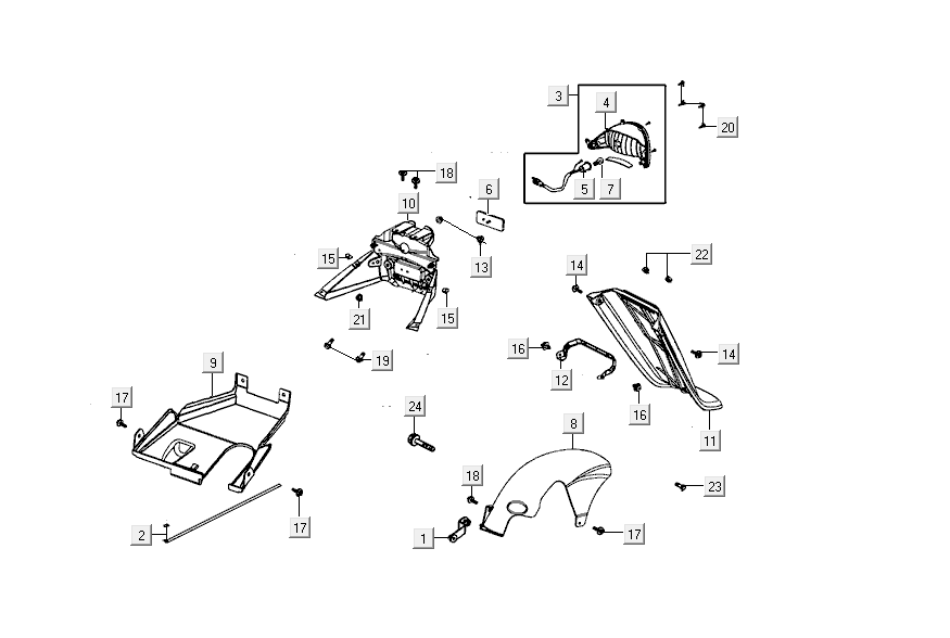 Rücklicht Kymco Agility Delivery 4-Takt euro4 weiß