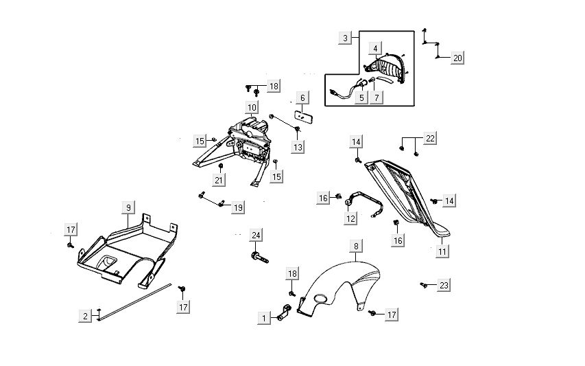 Rücklicht Kymco Carry 4-Takt schwarz