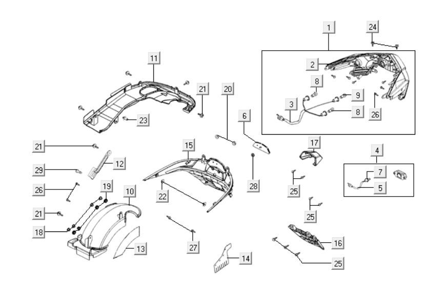 Rücklicht Kymco Downtown 125i