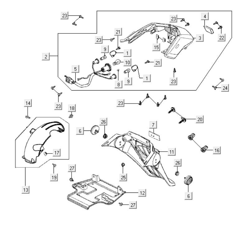 Rücklicht Kymco New Dink 200i