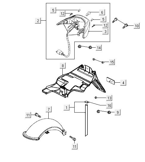 Rücklicht Kymco Vitality 4t AC anthrazit
