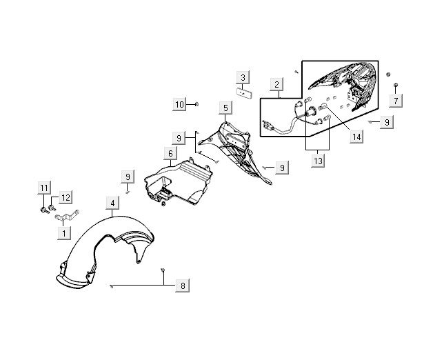 Rücklicht Kymco VP50 4t ac Eiche Metallic