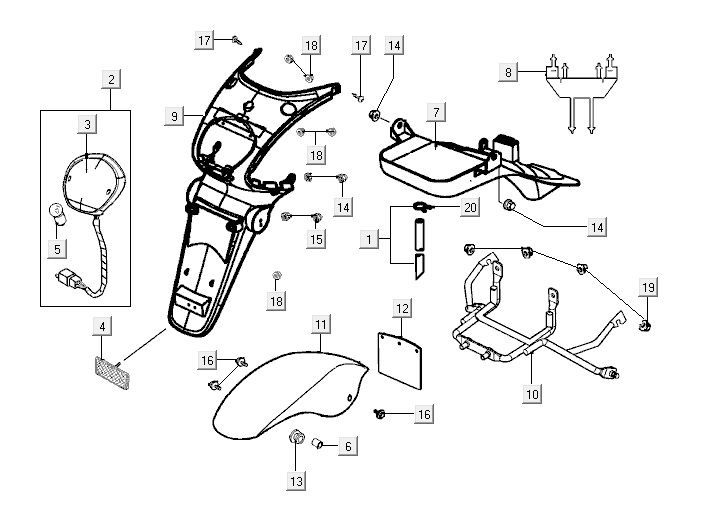 Rücklicht Kymco Yup 2t ac rot