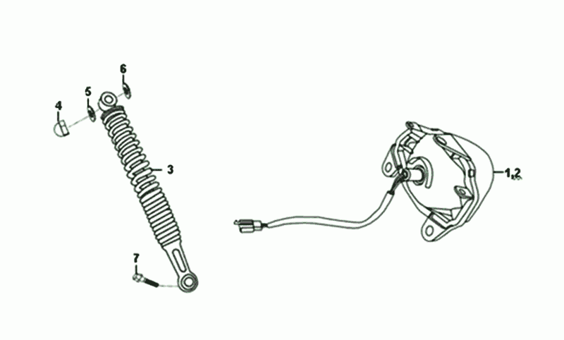 RÜCKLICHT - TELESKOP hinten Sym Orbit II Euro 4 Mattgrau