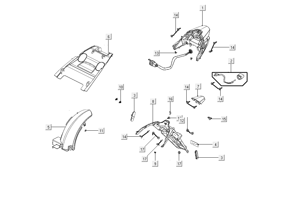Rücklicht Kymco People S 50i E4 Blau