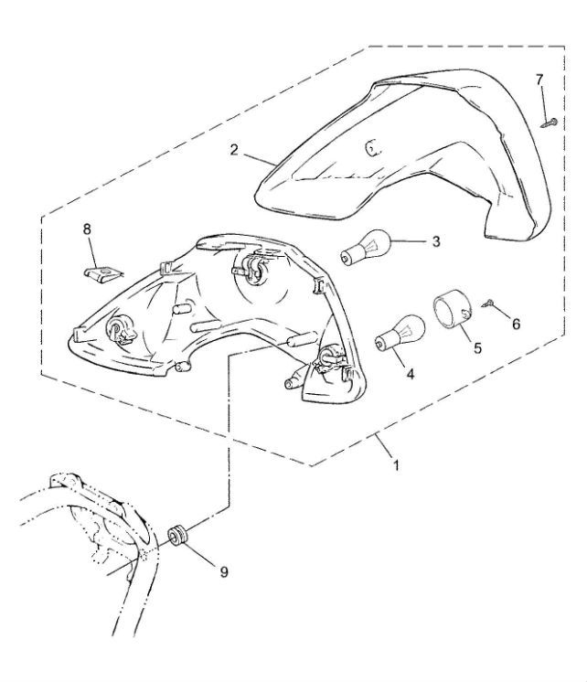 Rücklicht Yamaha Jog-R LC 2-Takt
