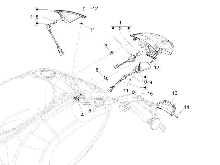 Rücklicht Vespa Sprint 2-Takt