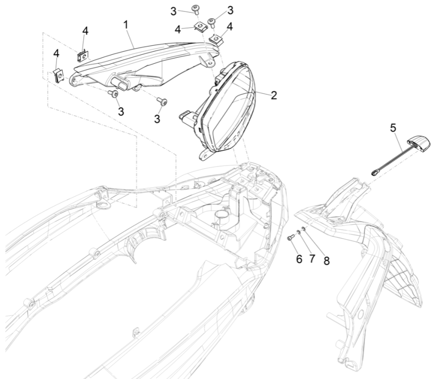 Rücklichter - Piaggio Beverly 300 4T 4V HPE ABS E5 2021-2022 (EMEA)