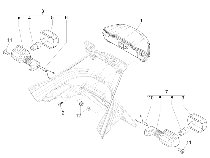 Rücklichter - Blinker Piaggio NRG Power DD 2007-2017