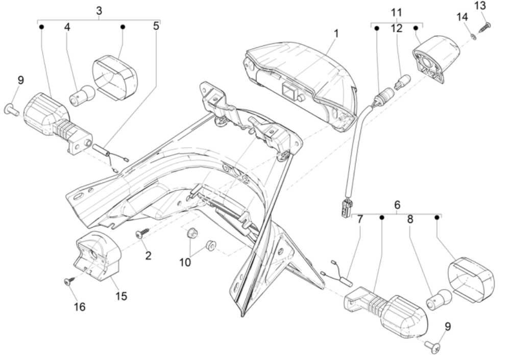 Rücklicht - Heckblinker Piaggio NRG Power 50 2-Takt LC Euro 4