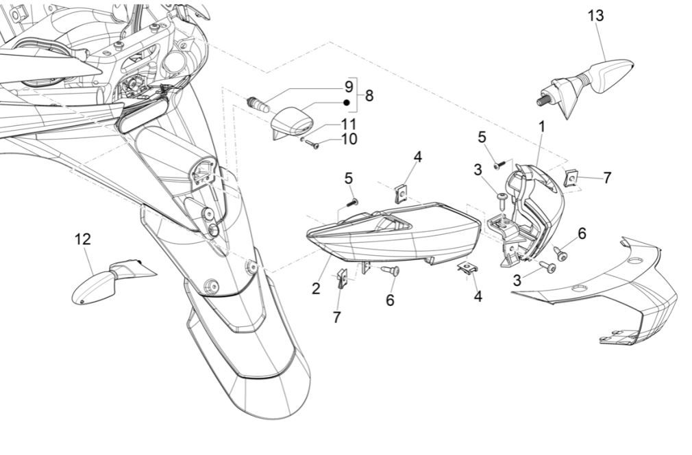 Rückleuchten - Piaggio MP3 300 HPE/300 HPE SPORT E5 ABS 2020-2022 (EMEA)