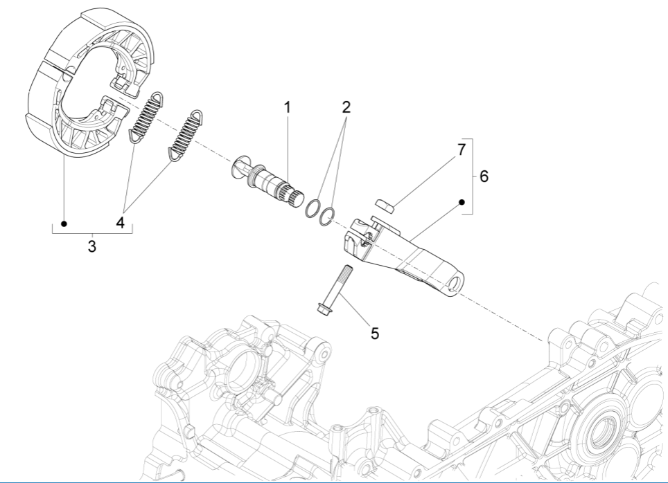Bremssattel hinten Vespa Primavera 125 4T 3V IE ABS