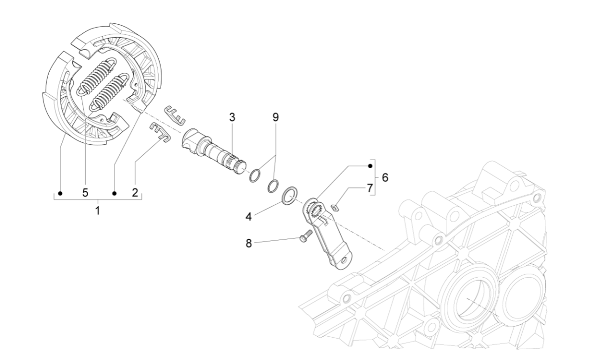 Hinterradbremse - Vespa Sprint 4-Takt-3-Ventil-Bremssättel (Euro5-Injektion IGET)
