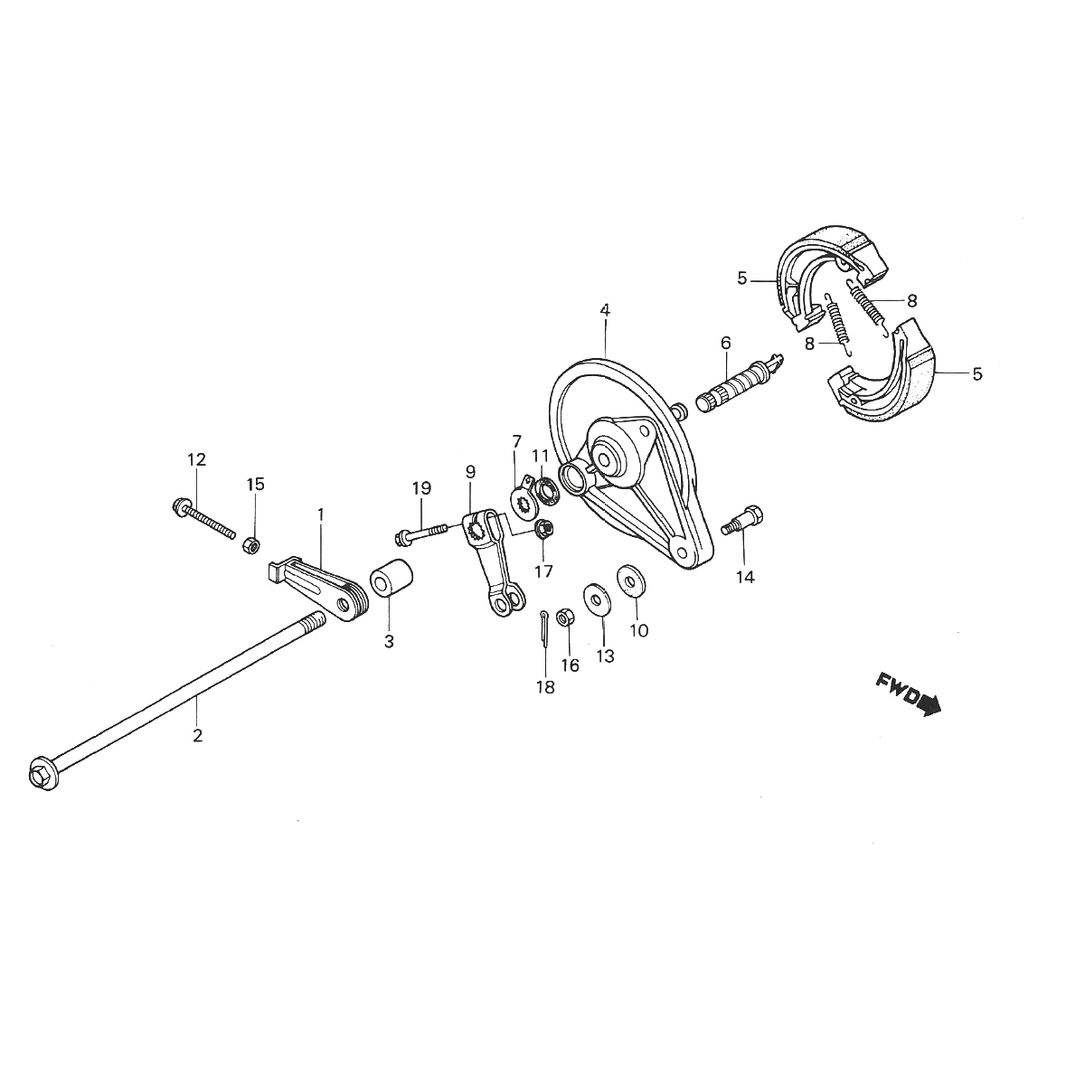 Hinterradbremse - Honda MTX 50 Bremsschuhe