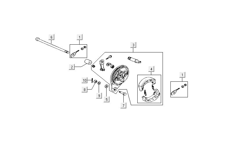 Hinterradbremse Kymco Activ 4-Takt blau-schwarz