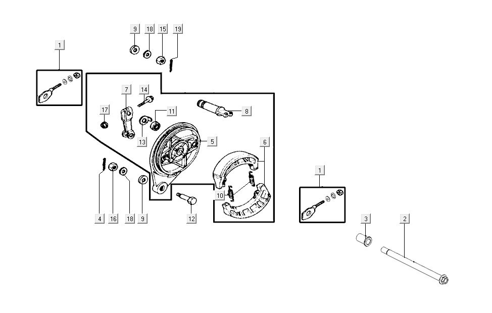 Hinterradbremse Kymco K-Pipe 4-Takt Weiß
