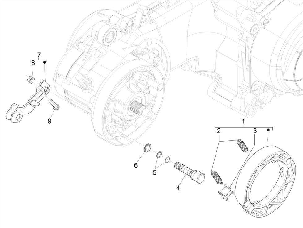 Hinterradbremse Vespa Primavera 4-Takt 3V (Euro5-Einspritzung IGET)