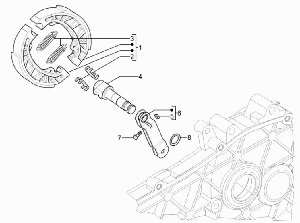 Hinterradbremse - Piaggio Typhoon 50 2-Takt Euro 3 2011 Bremsbacken