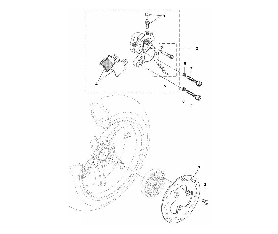 Bremse hinten Yamaha Aerox 4-Takt 2014