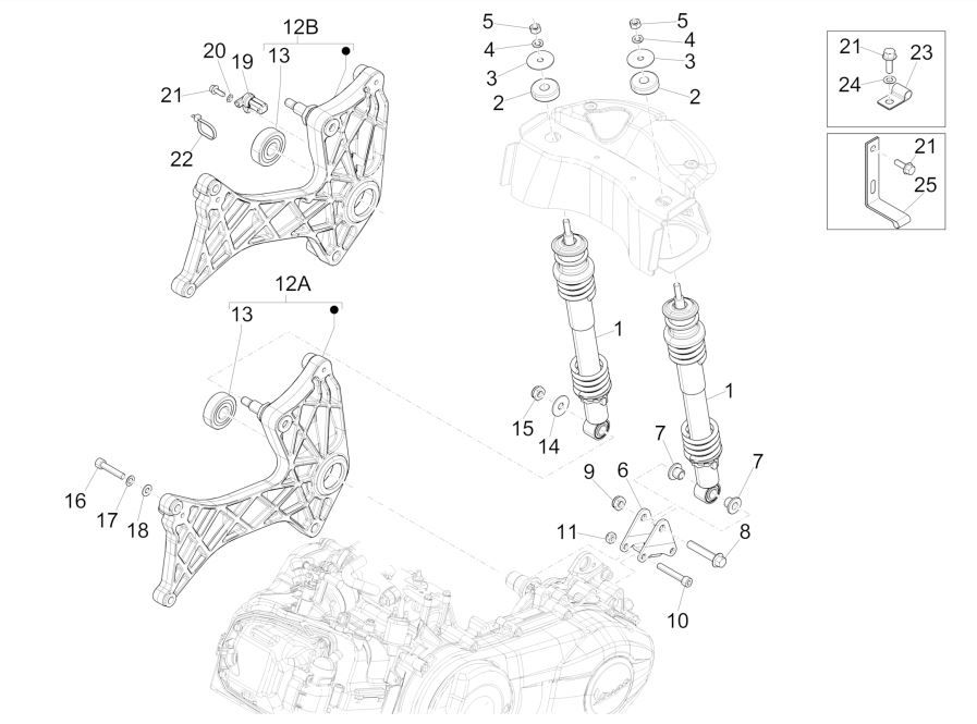 Stoßdämpfer hinten GTS 125 IU