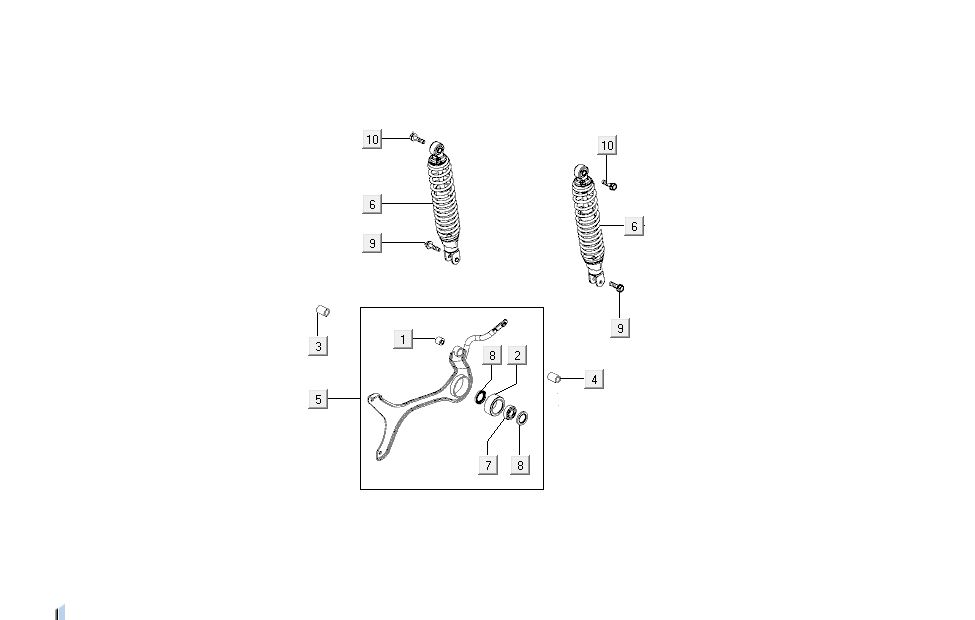 Stoßdämpfer hinten Kymco Super8 4-Takt ab 2009 rot