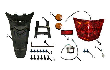 Kotflügel hinten China Touring rot