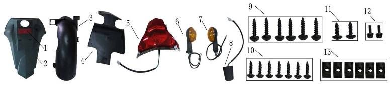 Heckfender Blinker AGM Fly schwarz