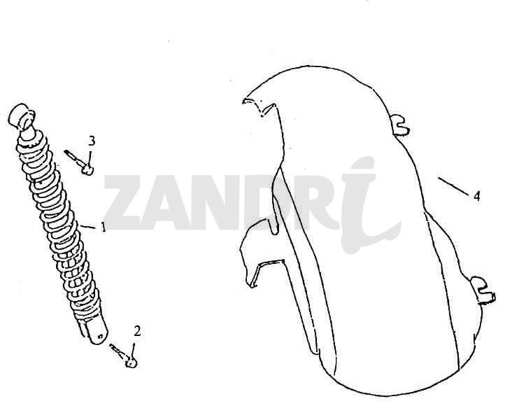 Stoßdämpfer Kotflügel hinten BTC Grande Retro GT1 blue cream