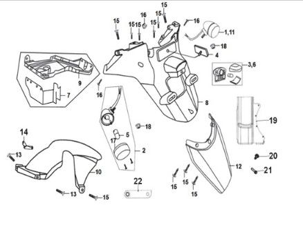 Achterspatbord - spatlap Sym Crox 50 E4