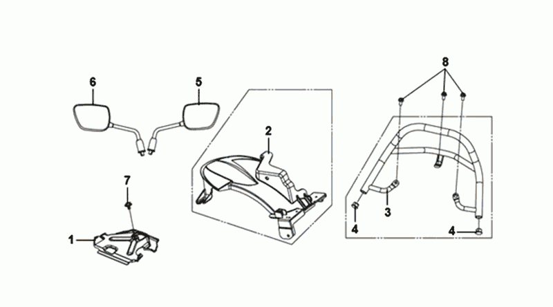 Sym Mio 50I Heckflügel Heckträger