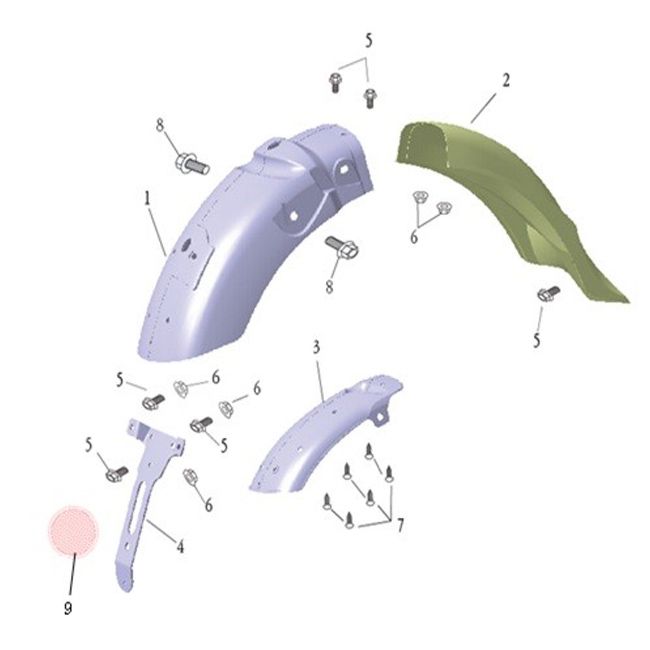 Kotflügel hinten Agm Caferacer Base schwarz/rot