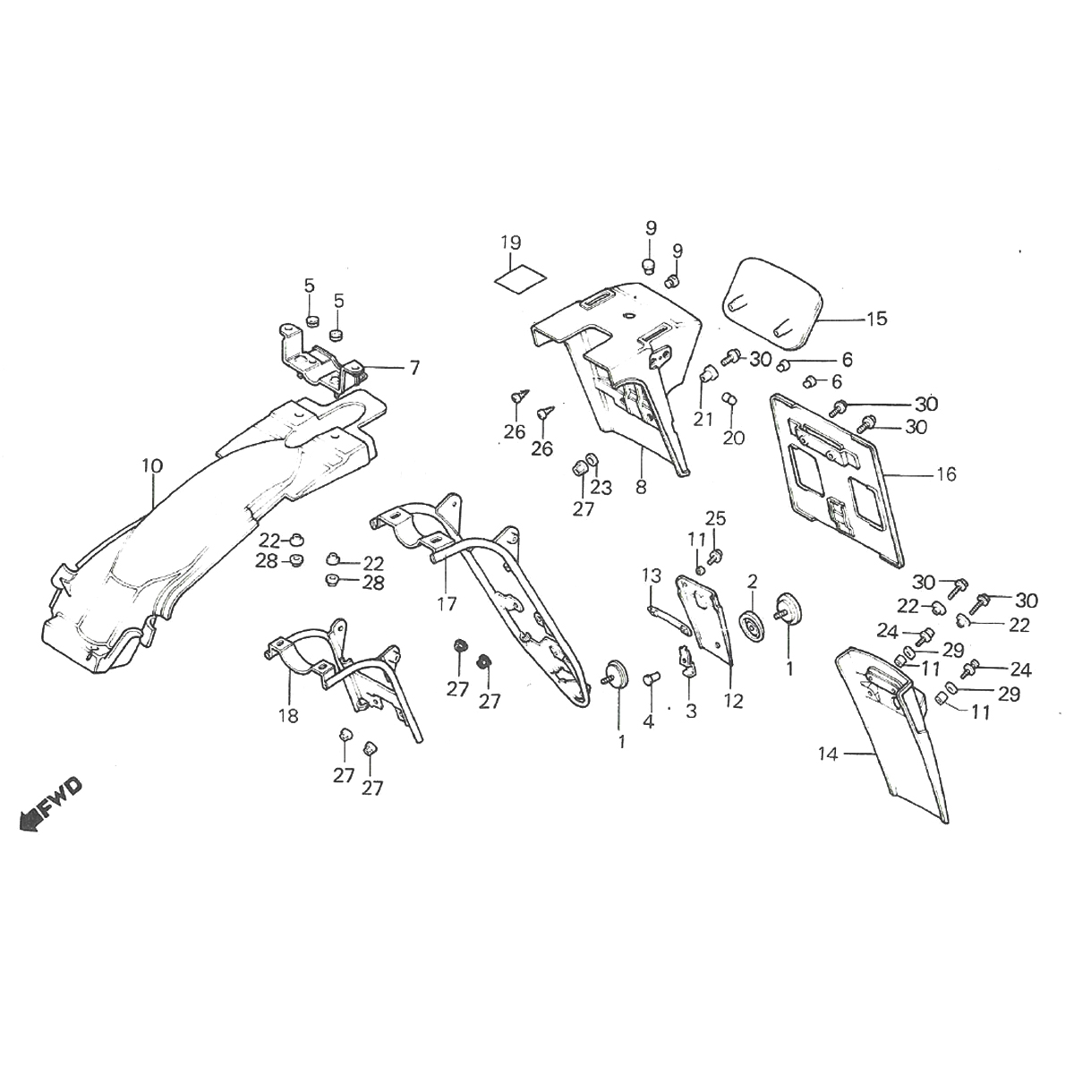 Honda MT50 Heckfender