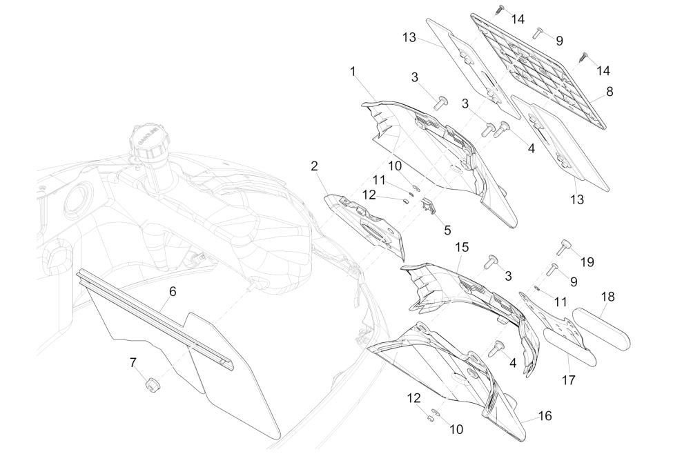 Kotflügel hinten GTS 125 IE schwarz 85/B