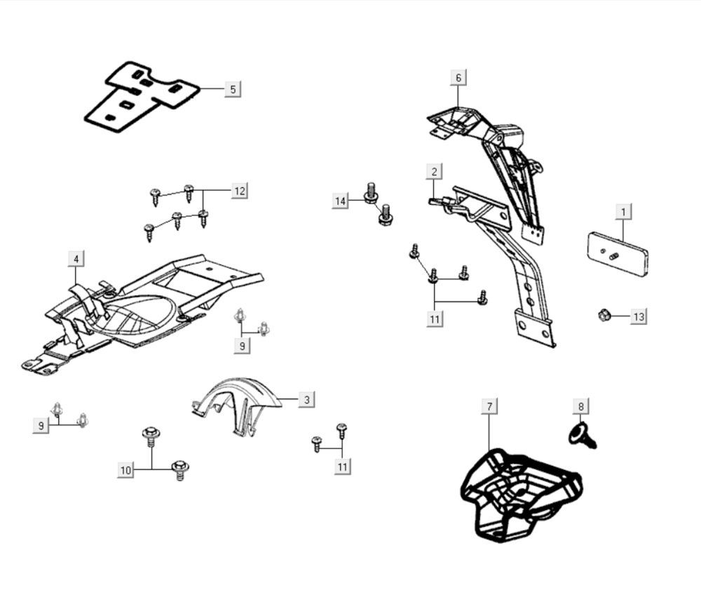 Kotflügel hinten Kymco K-Pipe 125cc