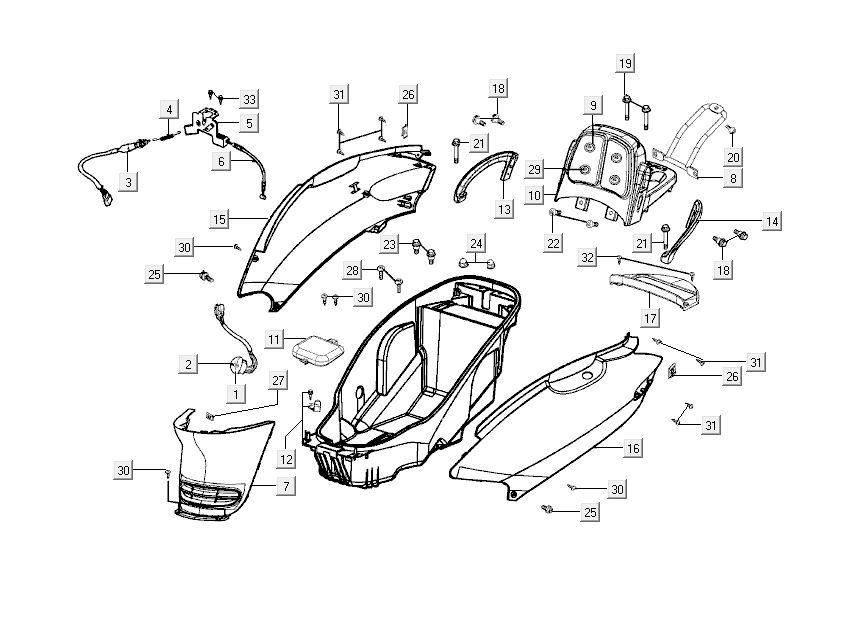 hintere Abdeckungen Kymco Grand Dink 2-Takt Titanium