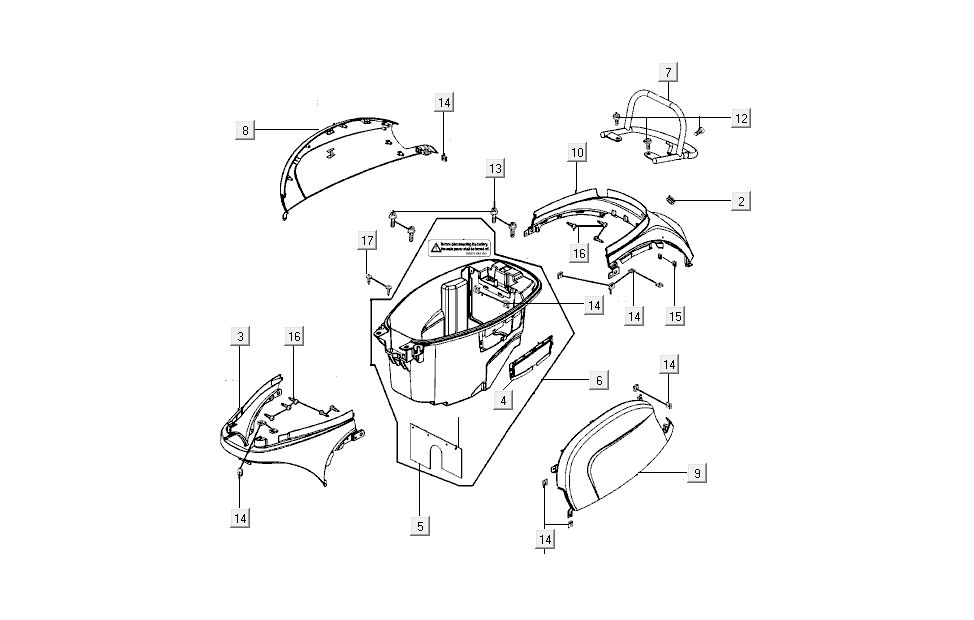 Heckhauben Kymco New Sento 4-Takt 50i Weiß