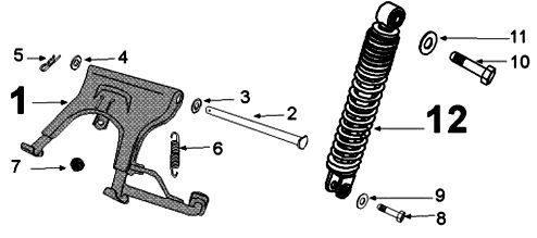 Teleskop hinten Peugeot Kisbee euro4